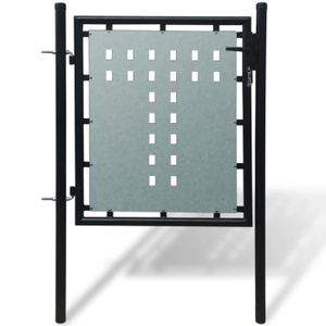 PORTAIL - PORTILLON ZHG- MODE&CHIC Portail simple de clôture Noir 100x125 cm ,Moderne-Design