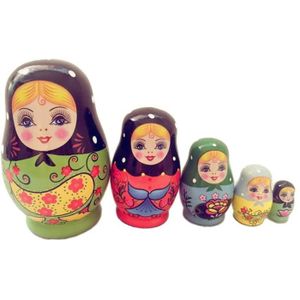 POUPÉE Poupées russes Ultnice Lot de 5 poupées russes gigognes Matriochka en bois pour fille 407220