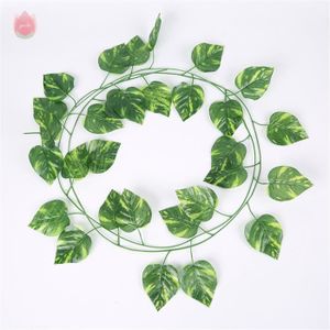 FLEUR ARTIFICIELLE Objets décoratifs,lierre artificiel plante artificielle Guirlande de feuilles de vigne verte en soie,1 pièce- 2.2M Creeper vine 5