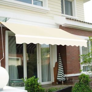 3,6 x 3 m, Beige Costway Store Banne de Balcon R/étractable avec Tissu R/ésistant aux UV et /à leau Cadre en Aluminium Angle R/églable 5-35/°