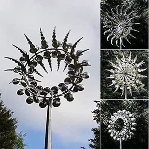 GIROUETTE - CADRAN GOD13736-Moulin à vent 3D unique et magique en métal alimenté par le vent Sculpture cinétique avec vent solaire Pour cour et jardin