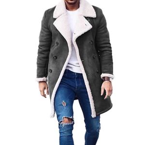 Manteau homme en cuir kaki de mouton retournée laine noir style grunge chic