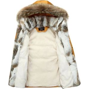 PARKA Hiver Duvet de Canard Parka Lapin Col Épaissi Homm