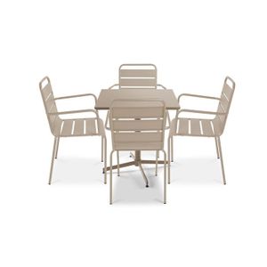 Ensemble table et chaise de jardin Ensemble table de jardin bistrot rabattable et 4 f