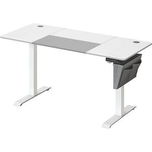 Bureau assis debout Premium XL Bureau électrique Arogno à hauteur réglable  140 x 60 cm blanc pro.tec