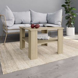 TABLE BASSE Table basse Chêne sonoma - VIDAXL - 60 x 60 x 42 cm - Bois - Panneaux de particules - Contemporain - Design