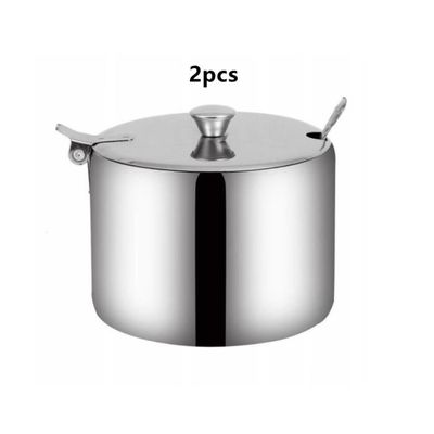 Sucrier En Acier Inoxydable 240 Ml – Couvercle Transparent + Cuillère – Design Élégant Pour Cuisine Et Table