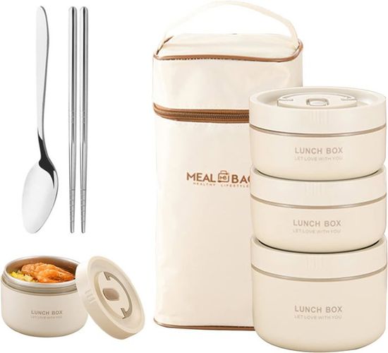 Boîtes Alimentaires Isothermes 800 ml, Boite Isotherme Repas Chaud en Acier Inoxydable avec Sac à Lunch et Cuillère Pliante, Thermos Alimentaire Chaud pour Ecole, Bureau, Camping, Noir