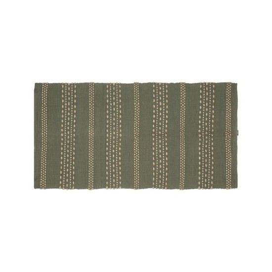 Pouf Alanya Atmosphera Vert Kaki - Tissu Velours Polyester, Diamètre 37.5 Cm - Avec Franges, Charge Max 110 Kg - 5