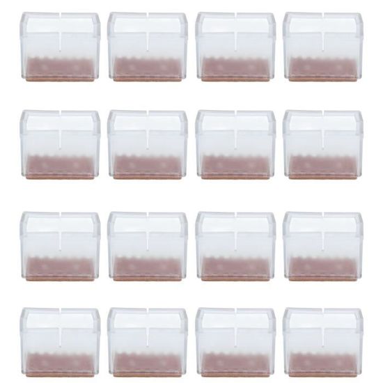 Atyhao Protège-jambes de chaise en silicone carré Housses de Pieds de Chaise de Table, 16 Protections de Pieds de outillage meuble