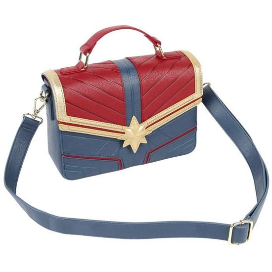 Captain Marvel Loungefly Logo Sac main rouge bleu Achat