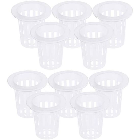 Lot De 10 Pots De Fleurs Filet Plastique Pour Hydroponie Avec