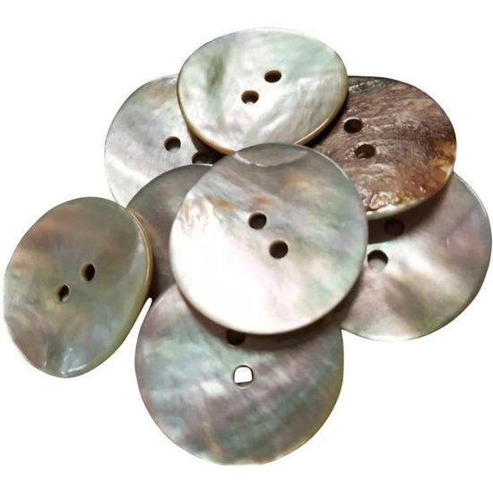 50 Boutons En Nacre Naturelle Blanche - 10 Mm Ronds - Pour Couture, Scrapbooking, Création De Bijoux
