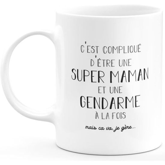 Mug Super Maman Gendarme Collègue De Travail Cadeau Départ Femme