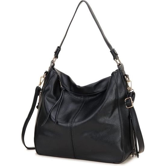 Sac à Main Femme VONXURY - En Cuir PU - Bandoulière Réglable - Poches Multiples