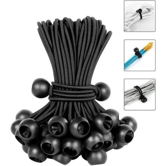 Lot De 12 Mini Cordons élastiques Avec Crochets - Multicolores, En Caoutchouc, Pour Rangement Et Organisation