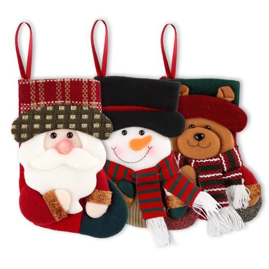 Lot de 4 Chaussette de Noel a Suspendre Personnalisé, Petite Chaussettes de Noël à Remplir Mini Bas de Noël pour Enfant, Chaussettes de Noël à Suspend | Leroy Merlin