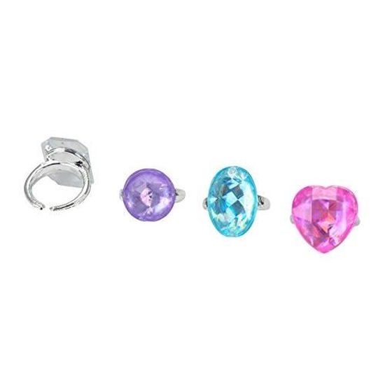 Simba 105560071 – Steffi Love Girls Anneaux diamant 2 rangés, il n'y a qu'un seul article, bagues scintillantes de différentes couleurs et formes, 4 pièces, à partir de 5 ans