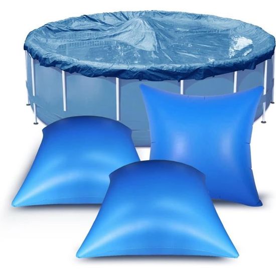 Coussins D'hiver Pour Piscine Hors-sol - Pack De 2 - Diamètre 120cm - PVC Renforcé - Protection Contre Le Gel - Avec Cordes De Fixation