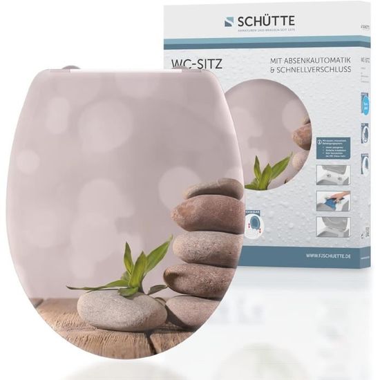 Abattant WC Avec Abaissement Automatique Schütte – Amovible, Matériau Incassable, Montage Facile