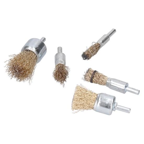 Yasumai Lot de 40 brosses rotatives en fil d'acier et laiton pour meuleuse, outils rotatifs, polissage, nettoyage des roues, tige de 3 mm