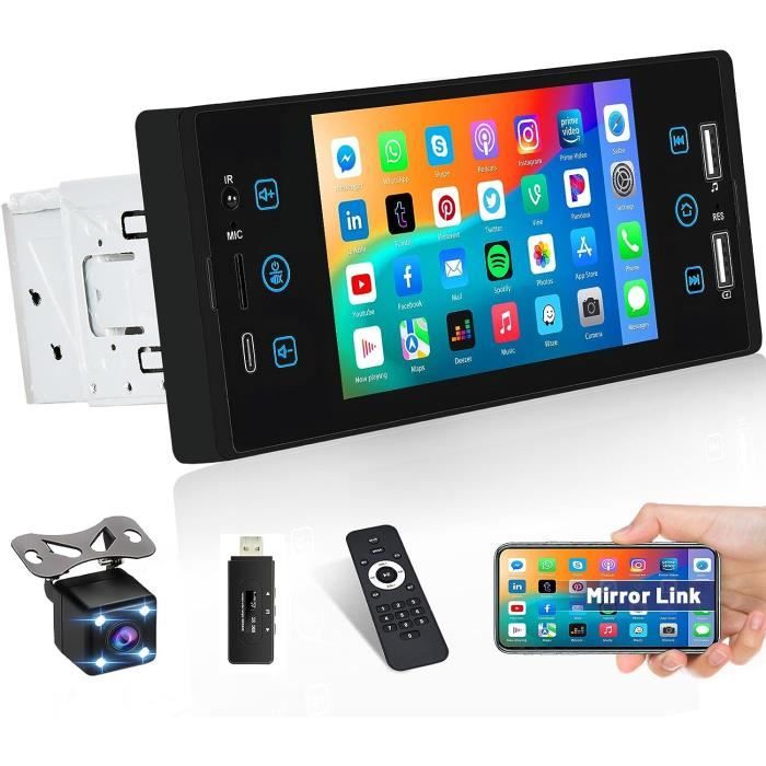 Dab+Dab Autoradio 1 Din Ecran Tactile 5" HD Lecteur mp5 Bluetooth pour