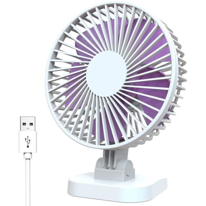 Relaxdays Petit Ventilateur USB 3 Vitesses - Pivotant Avec Pince, Silencieux Rose