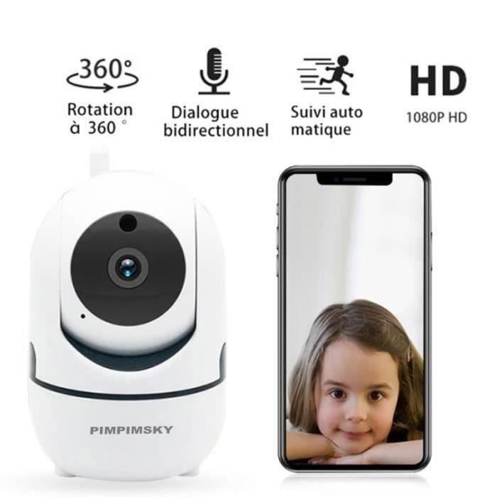 YUD Babyphone vidéo Wi-Fi caméra Caméra Moniteur Bébé sans Fil vidéo HD avec détecteur de mouvement automatique à vision de nuit