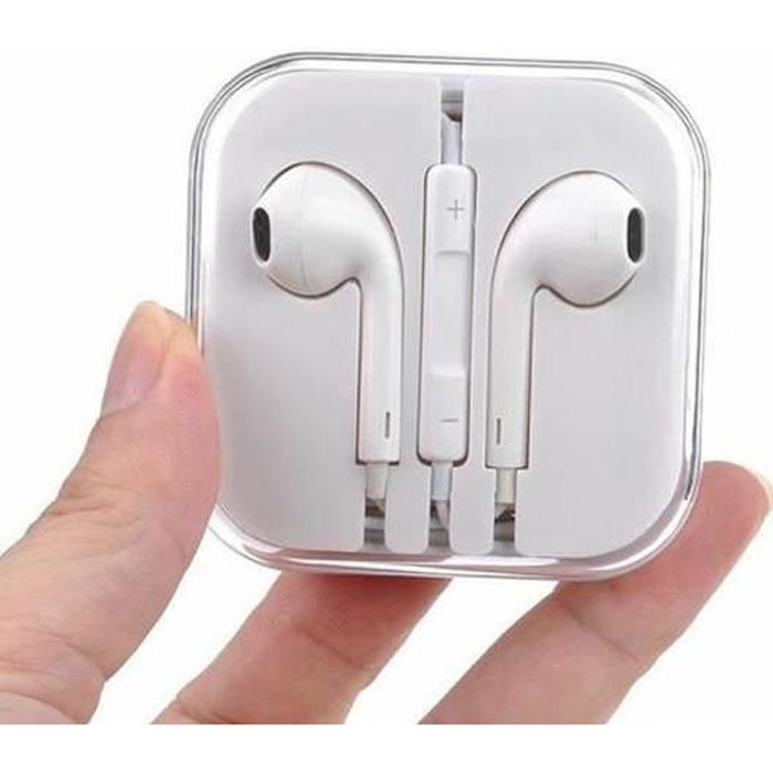 DigitalHouse Blanc Écouteurs headset earphone casque stéréo intra-auriculaires pour iphone ipad samsung avec microphone