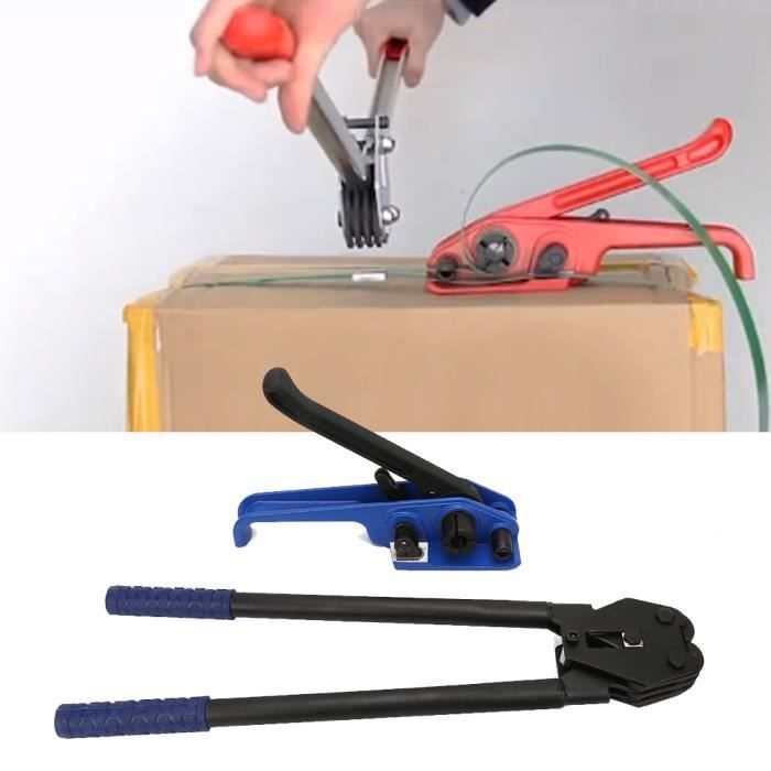 2 pcs Manuel Sangle Tendeur En Acier Tendeur Ceintures Cerclage Outil D'emballage Machine(Bleu) -XNA