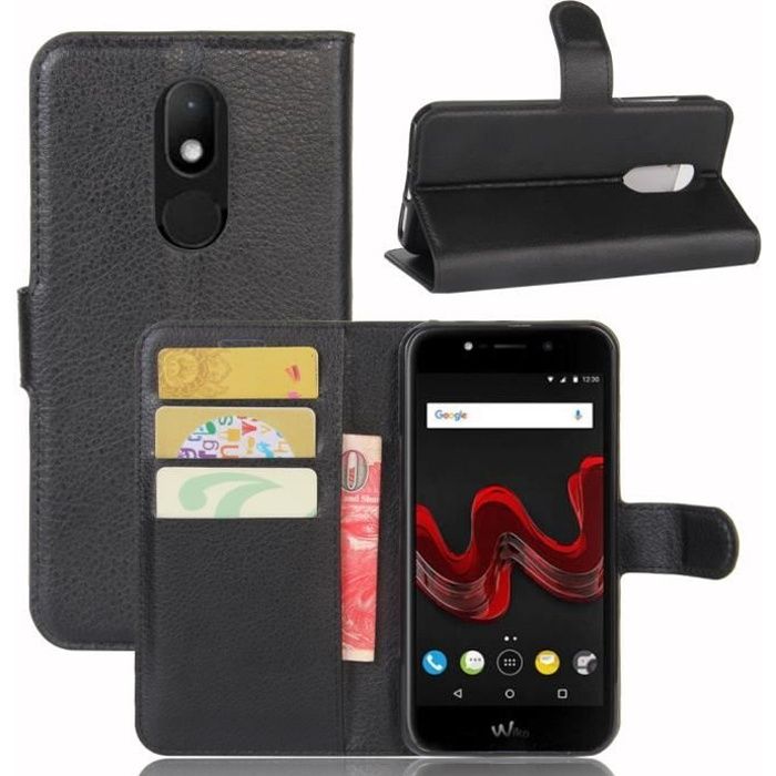 Wiko Wim Lite cuir Flip Back Bumper pour Wiko Wim Lite avec support et portefeuille