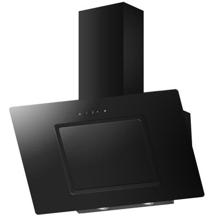 PKM S26-90 Hotte aspirante BBTY 90cm verre noir hotte hauteur plafond LED
