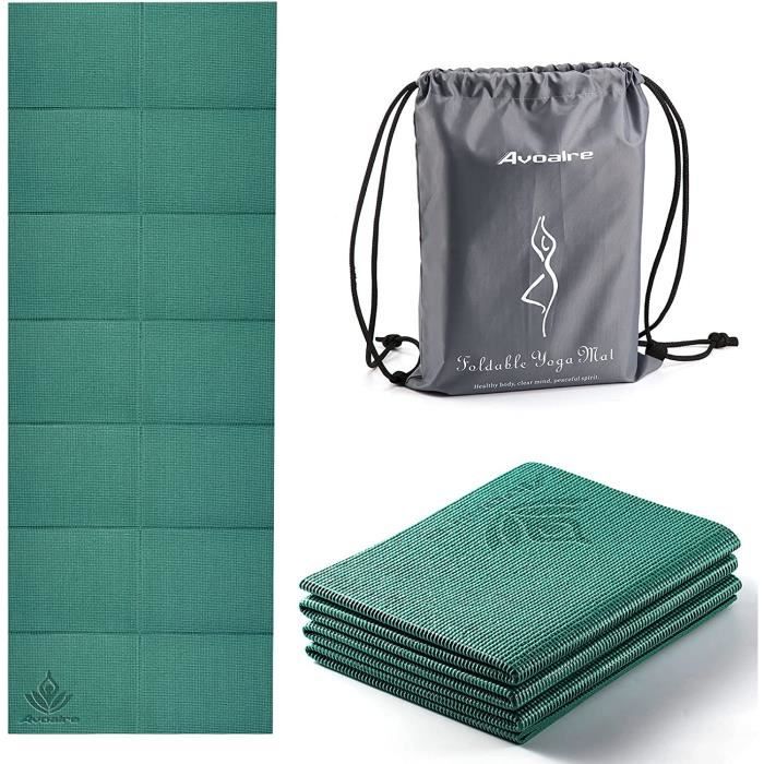 Avoalre Tapis Yoga Antidérapant et Pliable Tapis de Sport INDECHIRABLE Epais 5mm Tapis Yoga de Voyage 173x61CM pour Pilâtes, Gym214