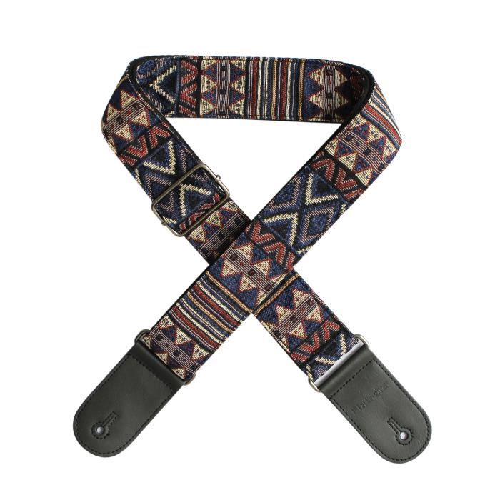 Flanger Vintage Sangle de guitare électrique acoustique style national Sangle de broderie jacquard F-S3