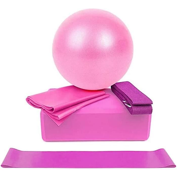 5pcs Bandes de Résistance Elastiques Musculation Fitness Kit, Boule de Yoga Résistance Boucle Boule d'exercice Sangle Ceinture rose