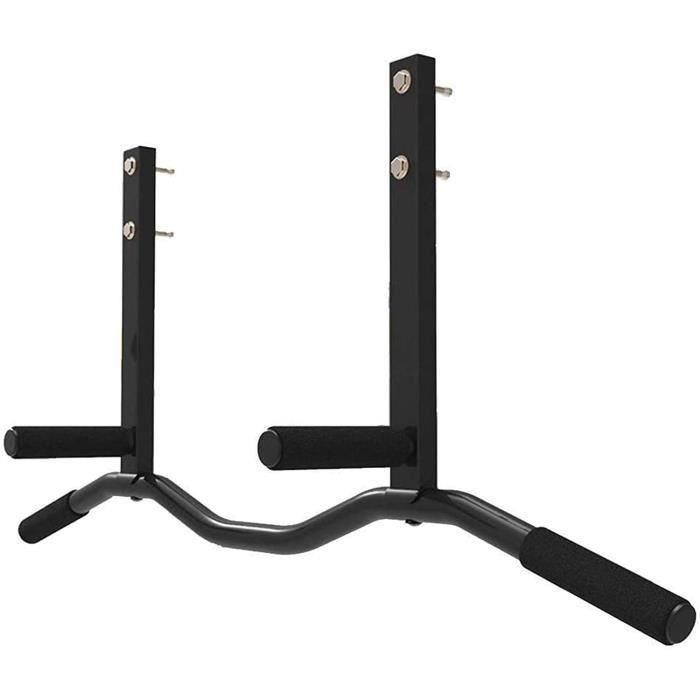 DIP STATION Mural Barre Horizontale Multifonction Barres De Traction Acier Carbone Design Eacutepureacute avec 4 Poigneacutees 1193