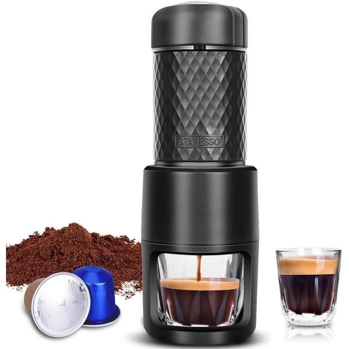 MACHINE A CAFE ne agrave expresso manuelle portable Staresso Compatible avec cafeacute et capsule Ideacuteal pour le camping l813