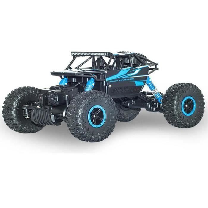 RC Voiture Télécommandé 4x4 véhicules tout terrain 4WD Échelle 1:18 2.4 GHz Remote Control Voitures thermique enfant Buggy Blue