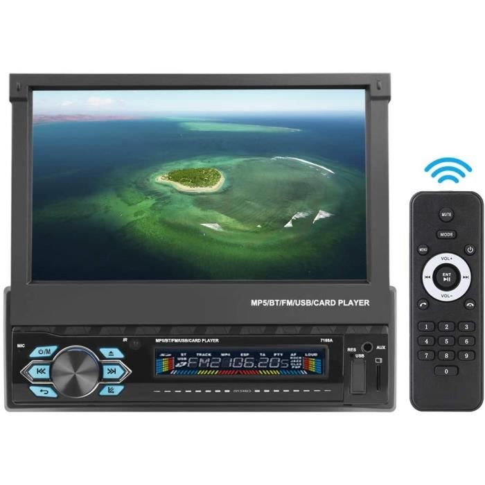 Autoradio 1 Din, écran Tactile TFT 7 Pouces, Navigation GPS, kit Mains Libres Bluetooth, Audio de Voiture USB TF-FM sans caméra 390