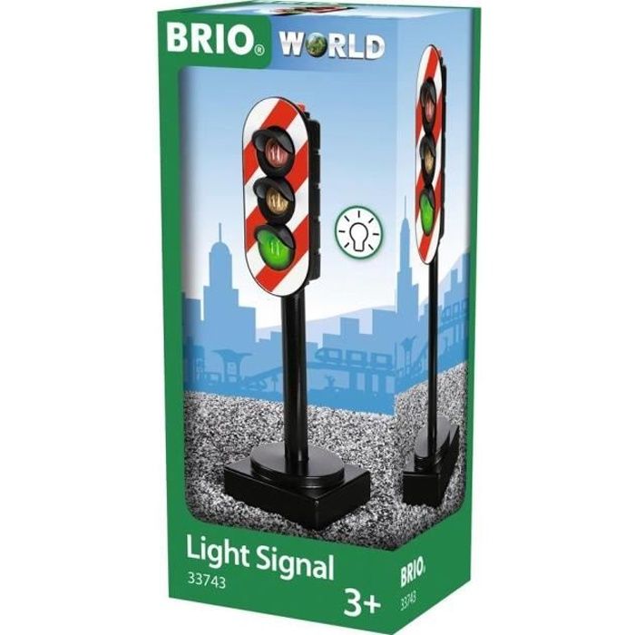 Brio World Feux Tricolores Lumineux - Accessoire pour circuit de train en bois et voiture - Ravensburger - Mixte dès 3 ans - 33743