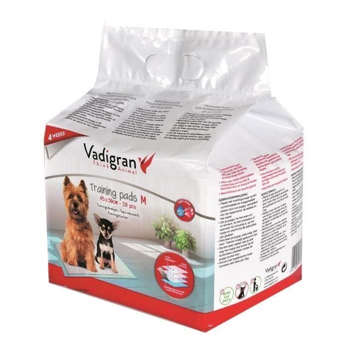 VADIGRAN Tapis éducateurs - 45 x 30 cm - 28 pièces - Pour chiens (Lot de 3)