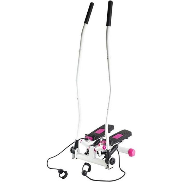 HMSPORT - Stepper twister d'appartement - Cardio twister - Fintess Aérobic hometrainer - Ordinateur + fonction SCAN - Rose