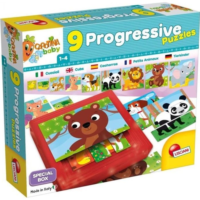 LISCIANI GIOCHI 9 Puzzle progressifs Les chiots
