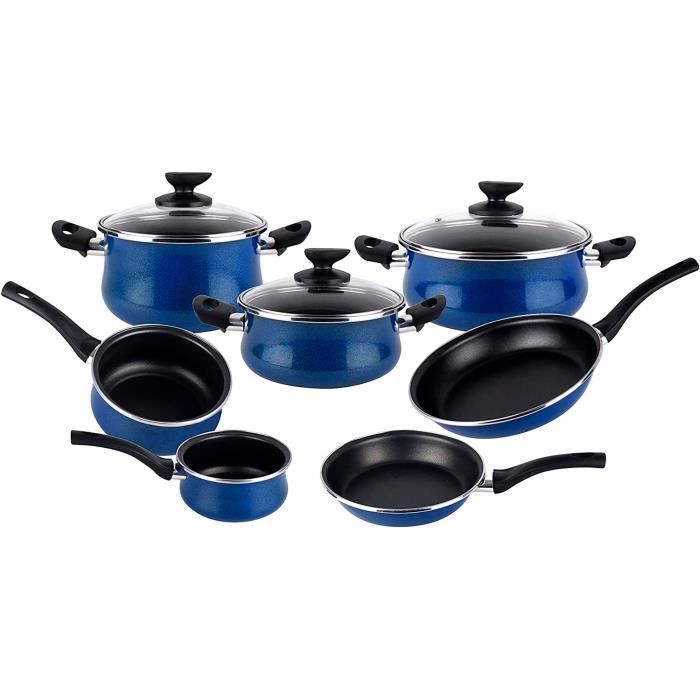 Batterie de Cuisine Induction 10 pièces, Casseroles Poêle Couvercles, sans PFOA Magefesa PaulapotenciaAzul 78433