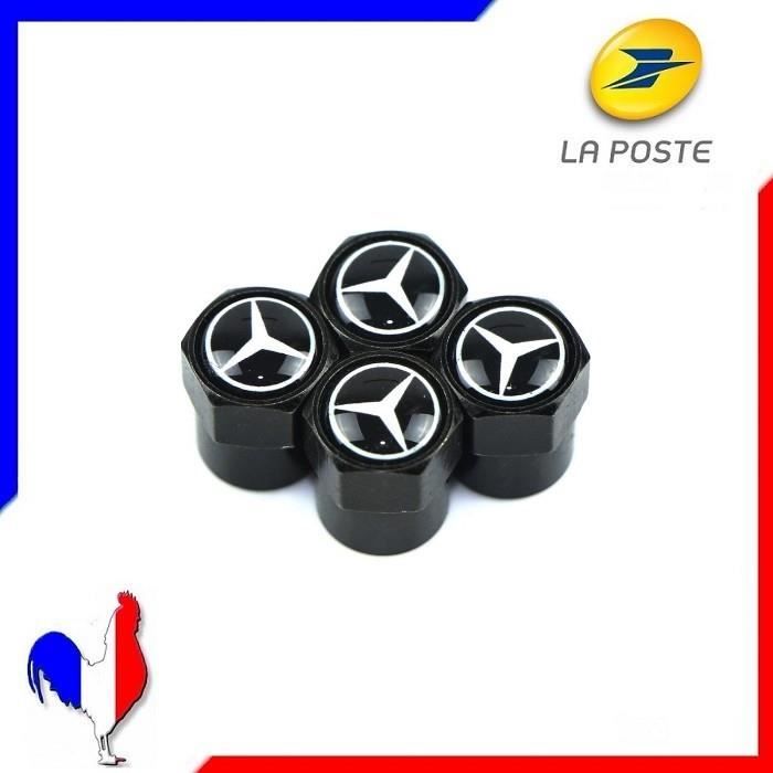 Bouchon de valve alu noir mercedes MS47 FR