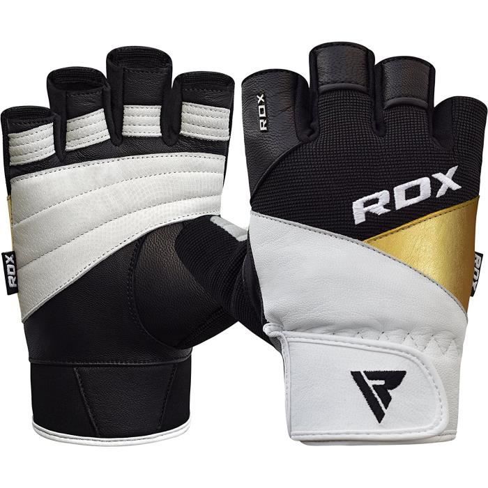 RDX Gants de Musculation Poignet Workout Gymnastique Fitness Entrainement Cuir Powerlifter Perméable à l'air Halterophilie