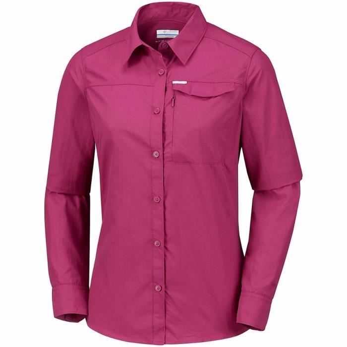 Columbia Silver Ridge II mauve manches longues, chemise de randonnée femme.
