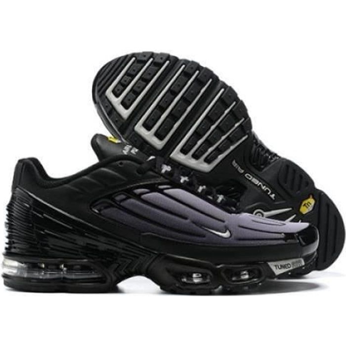 Baskets Plus TN 3 Homme Chaussures Entraînement de Sport Noir Gris