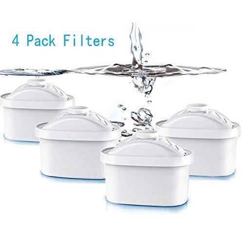 4Pcs Cartouche Filtrante Fit Brita Maxtra Carafe filtre à eau Cruche Cartouches Fit Brita Maxtra Cruchede Mavea Maxtra, Elemaris