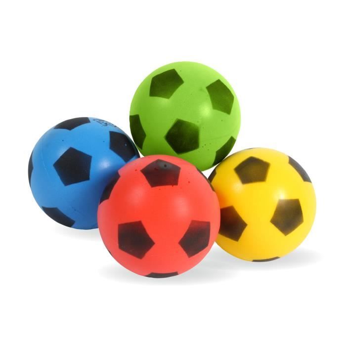 Lot de 4 ballons en mousse 12 cm Sporti France - multicolore